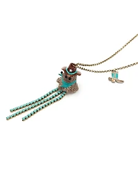 Betsey Johnson Faux Stone Cowboy Ghost Fringe Y-Necklace