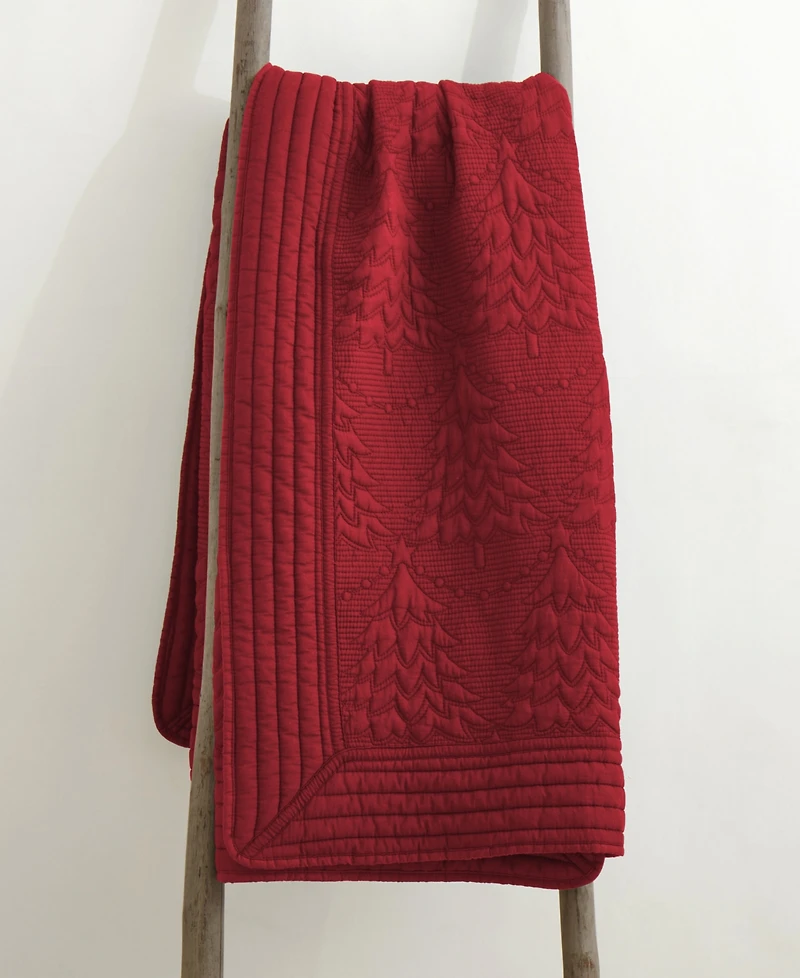Levtex O Christmas Tree Reversible Quilted Throw, 50" x 60"