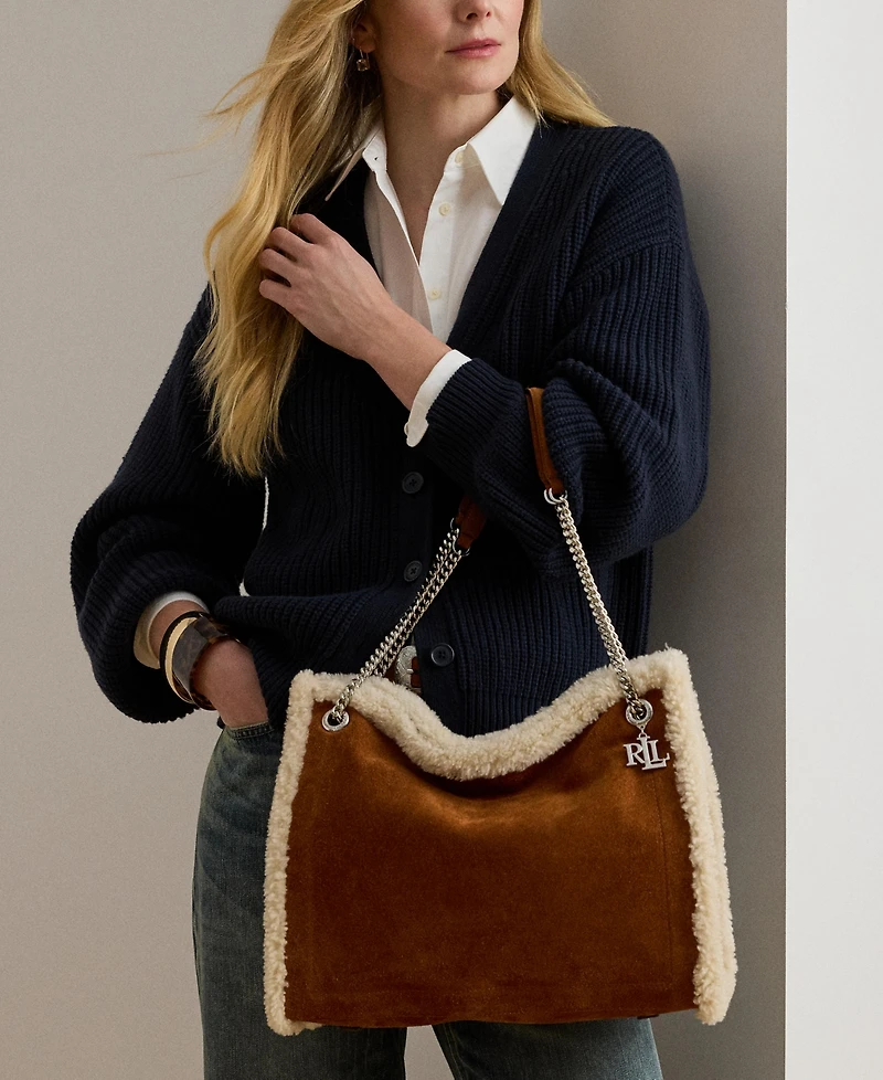 Lauren Ralph Lauren Bradley Large Suede Tote Bag