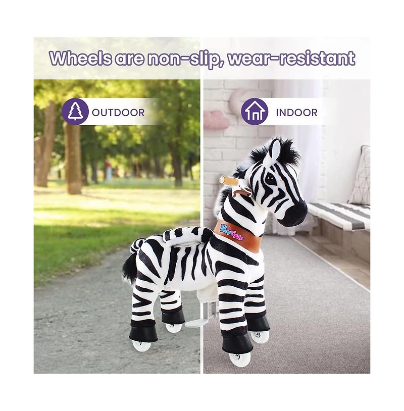 PonyCycle Ride-on Horse Zebra Model U Size 4 for 4-7 Years