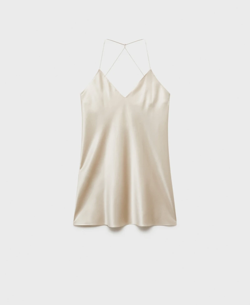 Mango Women's Silk Strapless Nightgown