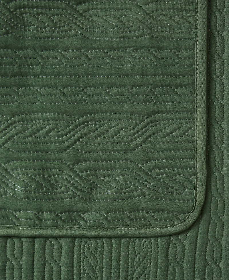 Seventh Studio Cable-Knit Pinsonic Microfiber -Pc. Quilt Set