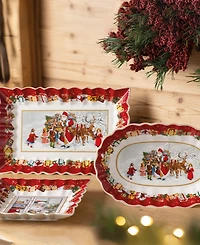 Villeroy & Boch Toy's Fantasy Cake Plate Santa and Kids, Rectangular