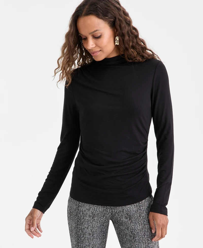 I.n.c. International Concepts Petite Mock-Neck Top, Macy's Exclusive