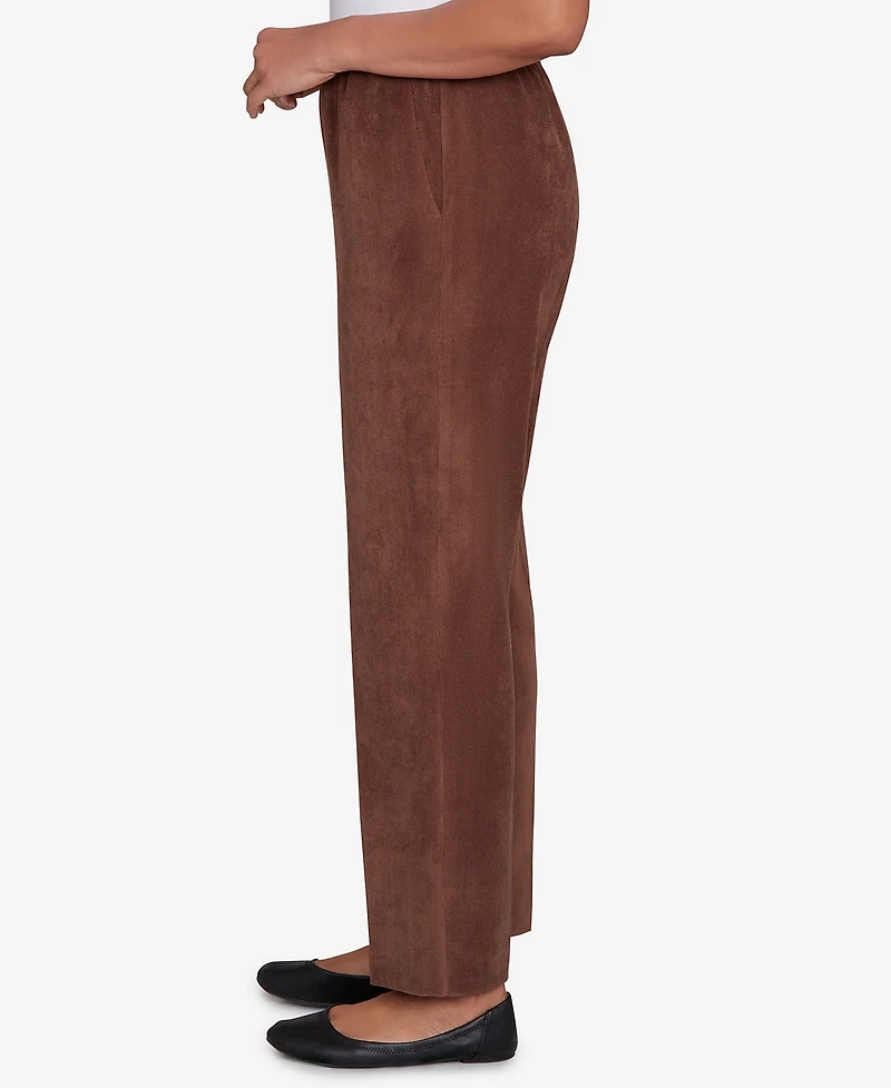 Alfred Dunner Women's Classic Corduroy Elastic Waist Short Length Pants