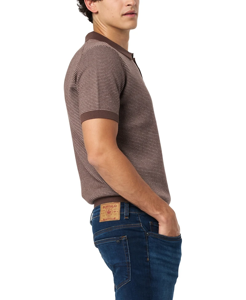 Buffalo David Bitton Men's Walbert Ribbed Polo Shirt
