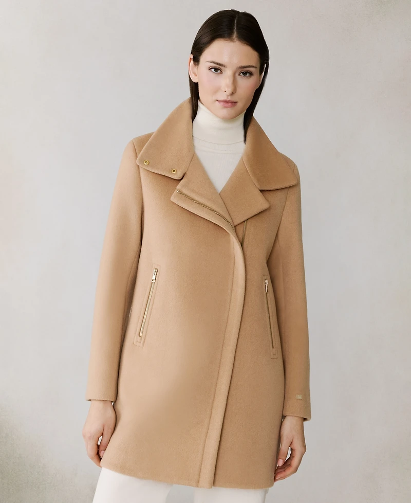 Soia & Kyo Women's Puffer-Bib Asymmetric Zip-Front Coat