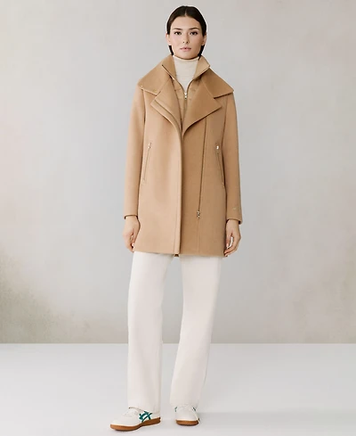Soia & Kyo Women's Puffer-Bib Asymmetric Zip-Front Coat