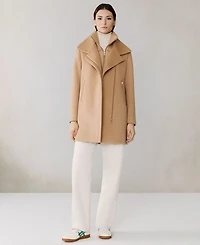 Soia & Kyo Women's Puffer-Bib Asymmetric Zip-Front Coat