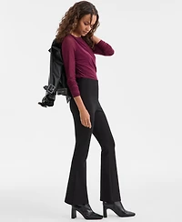 I.n.c. International Concepts Petite Ponte-Knit Flare Pants, Created for Macy's