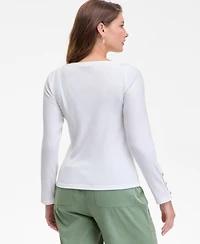 On 34th Women's Button-Cuff Boatneck Top, Macy's Exclusive