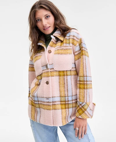 On 34th Women's Relaxed Plaid Shacket, Macy's Exclusive