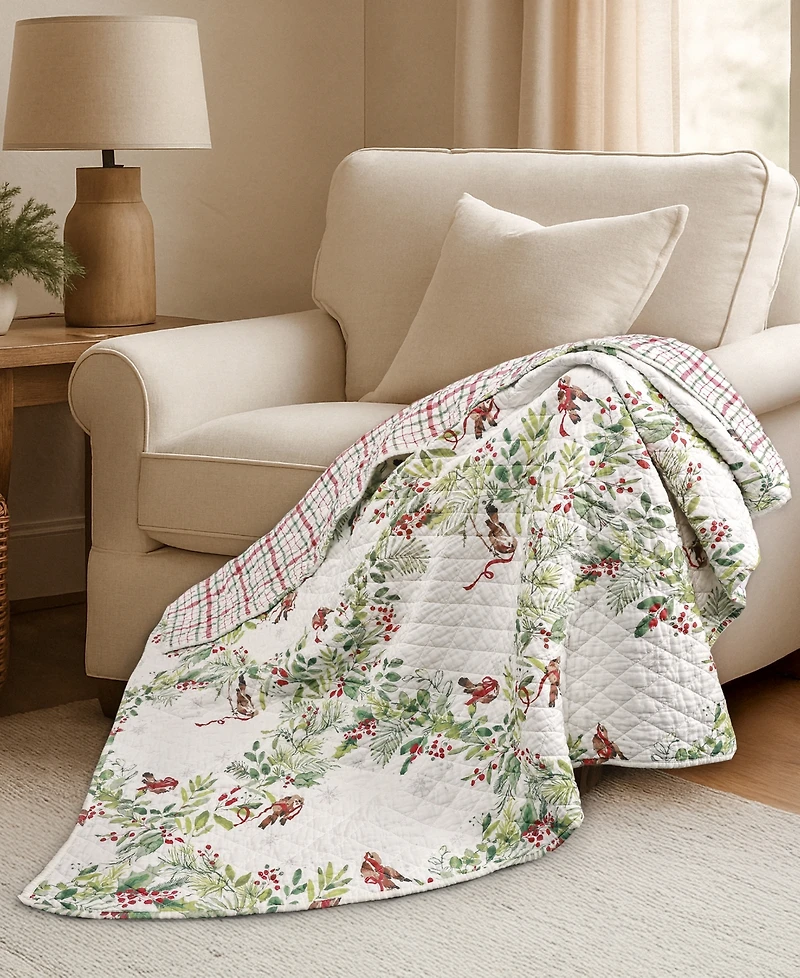 Levtex Tinsel Tidings Reversible Quilted Throw, 50" x 60"