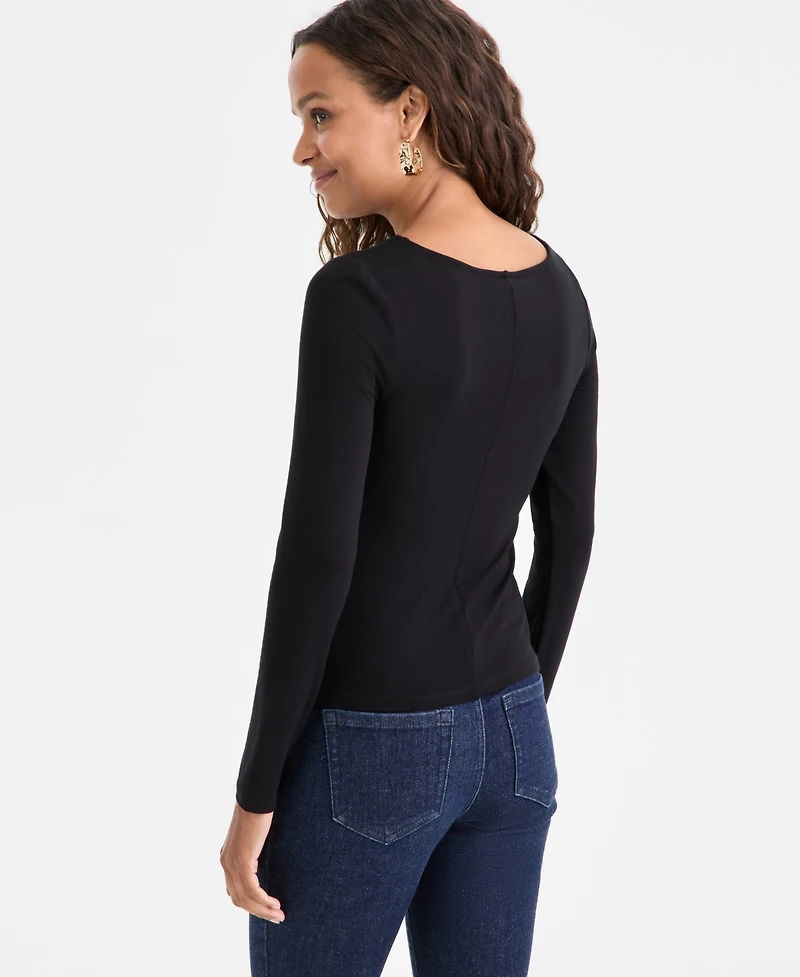 I.n.c. International Concepts Petite Ruched-Front Top, Macy's Exclusive