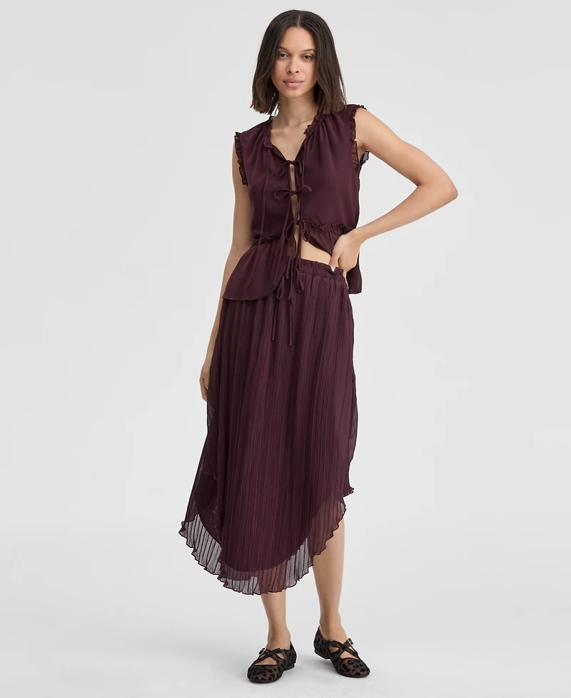 On 34th Women's Curved-Hem Pleated Skirt, Macy's Exclusive