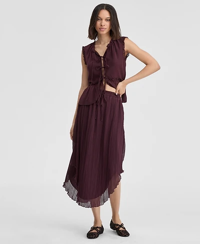 On 34th Women's Curved-Hem Pleated Skirt, Macy's Exclusive