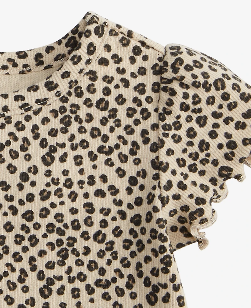 First Impressions Baby Girls Short-Sleeve Leopard-Print Rib T-Shirt, Macy's Exclusive