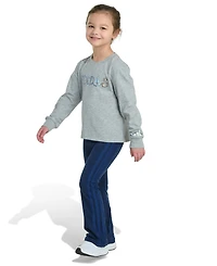adidas Toddler and Little Girls 2-Piece Crewneck T-Shirt Flare Pant Set