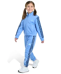adidas Toddler and Little Girls 2-Piece Long Sleeve 3-Stripe Tricot Set
