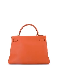 Pre-Owned Hermes Kelly 32 Handbag Orange Chevre de Coromandel with Gold Hardware
