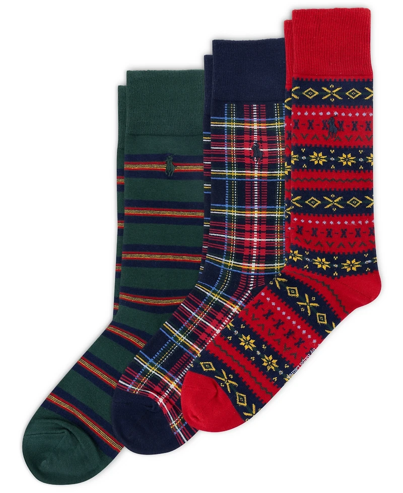 Polo Ralph Lauren Men's 3-Pack Novelty Slack Socks
