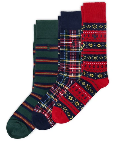 Polo Ralph Lauren Men's 3-Pack Novelty Slack Socks