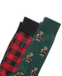 Polo Ralph Lauren Men's 2-Pack Mini Holiday Bear Slack Socks