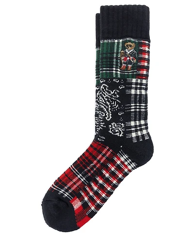 Polo Ralph Lauren Men's Patchwork Bear Embroidered Crew Socks