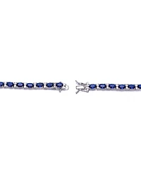 White Gold Plated with Colored Cubic Zirconia Tennis Bracelet