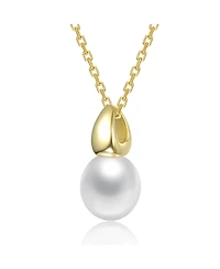 14K Gold Plated with White Mother of Pearl Pendant Necklace