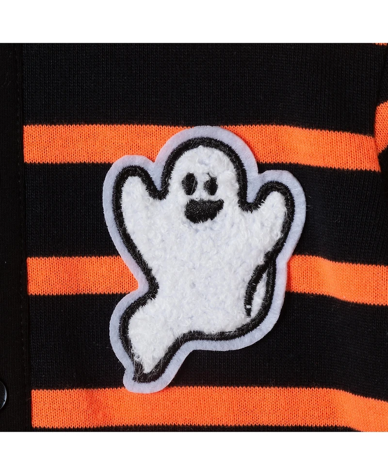 Andy & Evan Baby Boys Halloween Striped Rugby w/Ghost Patch