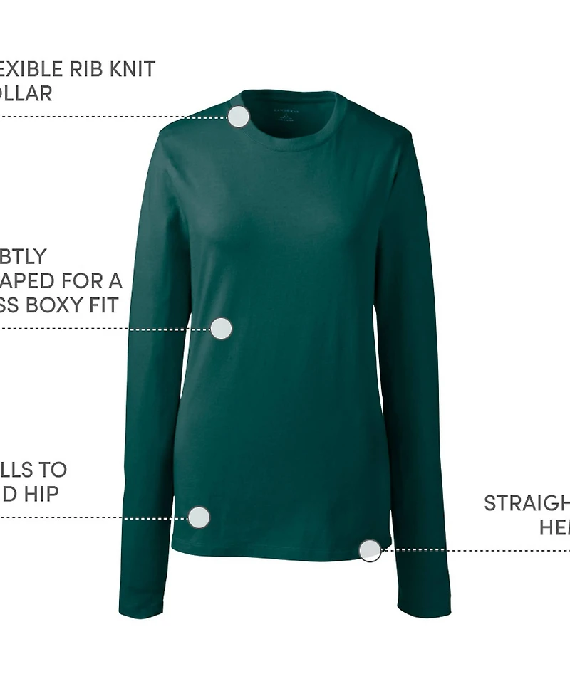 Lands' End Women's Long Sleeve Essential T-shirt