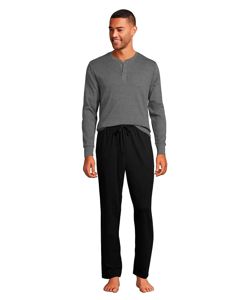 Lands' End Men's Knit Rib Pajama Henley