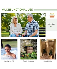 Freesding Outdoor Privacy Screen, 4 Self-Draining Planters,