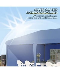 Outsunny 9.7' x 19.2' Pop Up Canopy with 4 Removable Sidewalls,
