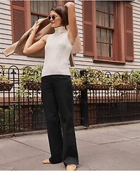 Lands' End Women's High Rise 5 Pocket Wide Leg Chino Pants