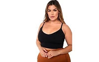 Rebdolls Plus Neck Strappy Crop Top - Black