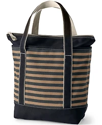 Lands' End Medium Print 5 Pocket Zip Top Canvas Tote Bag