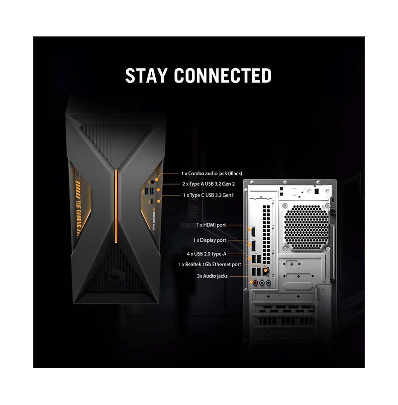 Asus Tuf Gaming T500 Desktop Intel i7 13620H 16GB Ram Nvidia GeForce Rtx 5060 Ti 1TB Ssd Storage
