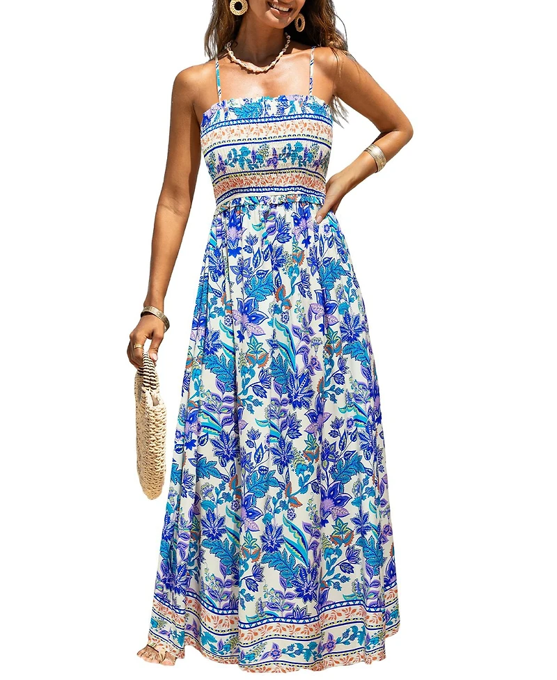 Cupshe Women's Papaya Punch Floral Maxi Beach Dress
