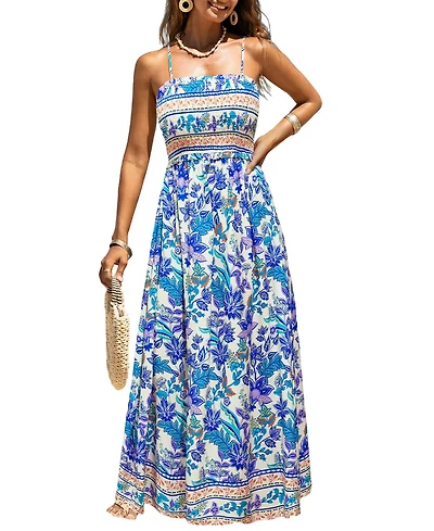 Cupshe Women's Papaya Punch Floral Maxi Beach Dress