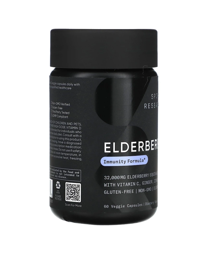 Sports Research Elderberry Complex, 60 Veggie Capsules, Dietary Supplements