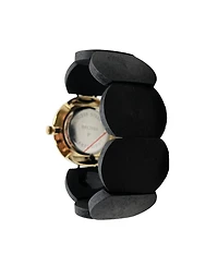 Olivia Pratt Black Stretch Wooden Watch