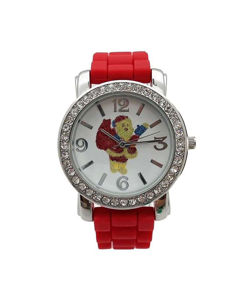 Olivia Pratt Bright Red Merry Christmas Silicone Band Themed Women Watch