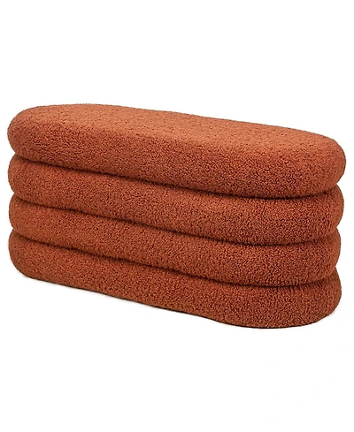 Nordlys - Terracotta Boucle Storage Bench Modern Design Style Upholstery Entry