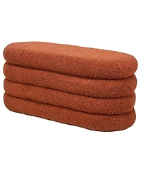 Nordlys - Terracotta Boucle Storage Bench Modern Design Style Upholstery Entry
