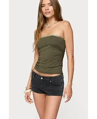 Edikted Womens Liat Ruched Built Bra Tube Top