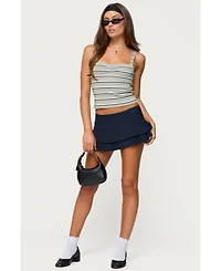 Edikted Women's Adelia Striped Ruched Tank Top