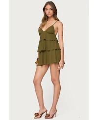 Edikted Women's Gwynne Chiffon Ruffled Mini Dress