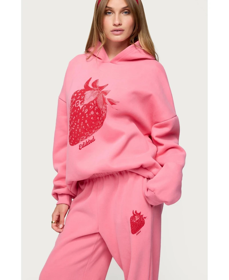 Edikted Women's Strawberry Babe Hoodie